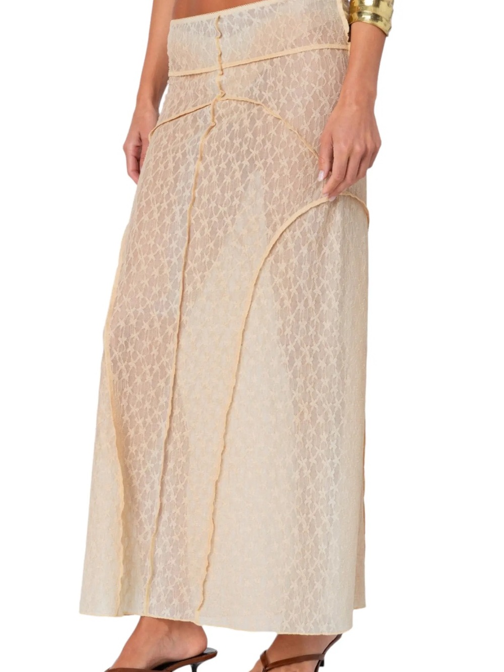 EDIKTED Inside Out Sheer Maxi Skirt